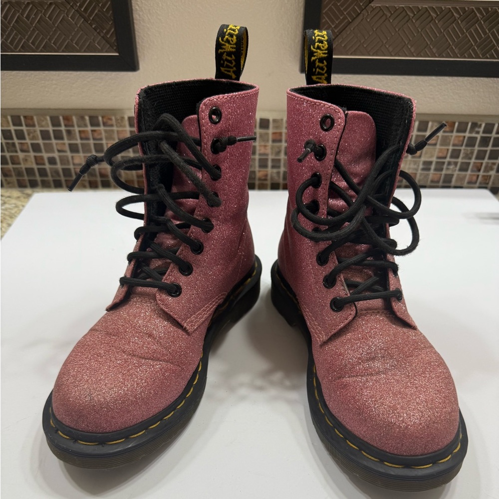 Dr Martens Pink Glitter 1460 Pascal Ankle Boots Women’s 6 Shoes